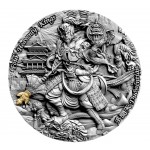 Niue Island DUOWENTIAN series FOUR HEAVENLY KINGS Silver Coin $5 Antique finish 2020 Ultra High Relief Gold plated 2 oz
